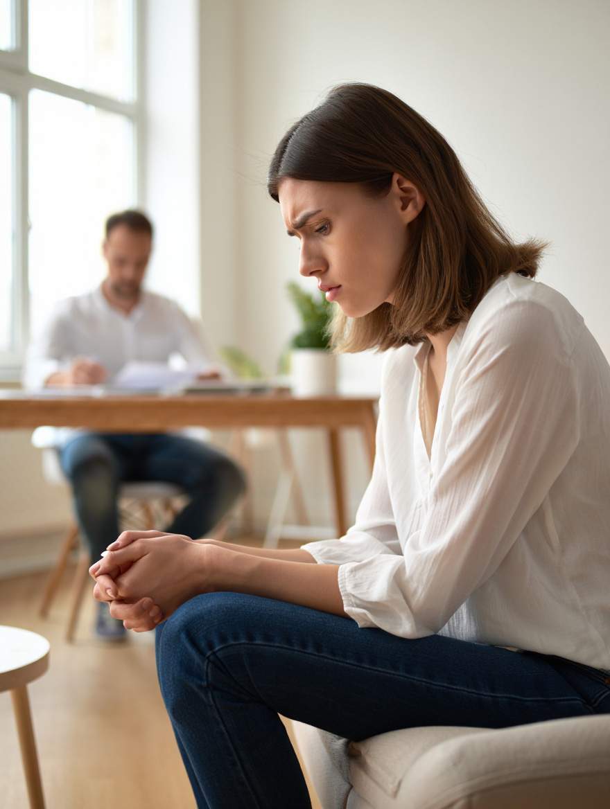Женщина у психотерапевта